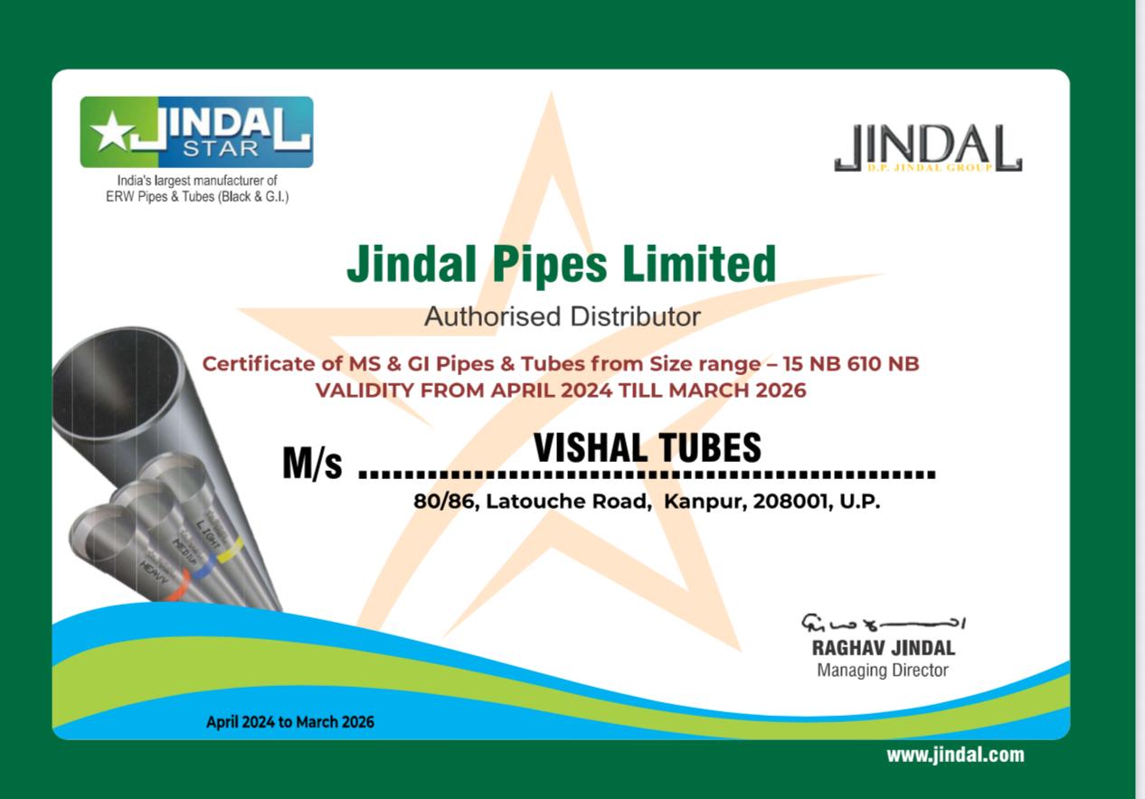 vishal tubes (Certificates)